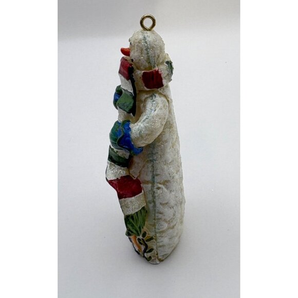 Vintage Snowman Christmas Tree Ornament With Scarf & Star Rustic - Picture 5 of 7